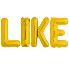 Μπαλόνια Like γράμματα 85cm χρυσού χρώματος