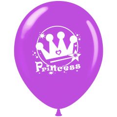 Μπαλόνια 12 ιντσών τυπωμένα με στέμμα princess (15 τεμάχια)