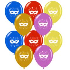 Μπαλόνια 12 ιντσών τυπωμένα με Μάσκα και κομφετί (15 τεμάχια)