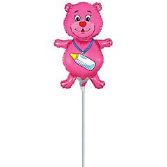 Balloons foil 9 inch FLEXMETAL bear pink