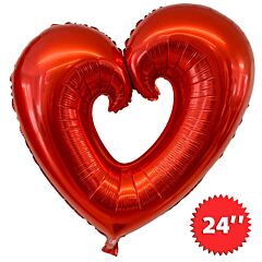 Μπαλόνι Καρδιά Κόκκινη με Τρύπα 24'' - Helium Economy Balloons 