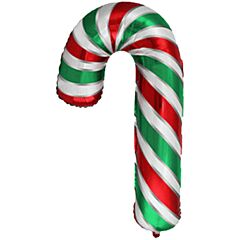 Balloons supershape candy cane green-red 98cm