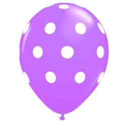 Balloons printed dots around lilac 15pcs packed