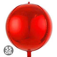 Μπαλόνια Foil Κόκκινα 4D Στρογγυλά 55 εκατοστών