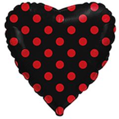 Balloons heart black with red dots Minnie mouse 18 inch