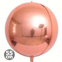 Μπαλόνια Foil RoseGold 4D Στρογγυλά 55 εκατοστών