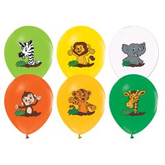 Μπαλόνια 12,5'' Ζώα της ζούγκλας Safari (15 τεμάχια)