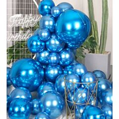 Μπαλόνια Foil Μπλε 4D Στρογγυλά 55 εκατοστών