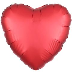 Balloon foil 18 inch satin red heart 