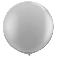 Μπαλόνι ασημί 1 μέτρο ολοστρόγγυλο
