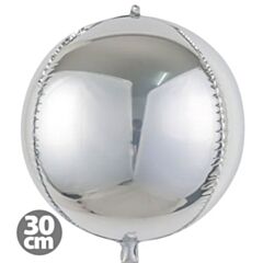 Μπαλόνια Foil Ασημί 4D Στρογγυλά 30 εκατοστών
