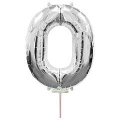 Μπαλόνια foil ασημί minishape νούμερο 0 (40 εκατοστά)