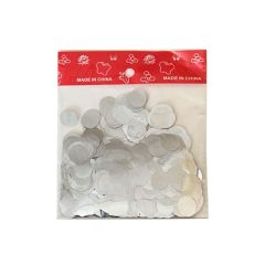 Στρογγυλό ασημί κομφετί 1,5 cm, σακουλάκι 22 gr