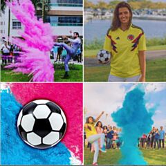Soccer Ball Gender Reveal Light Blue Color Powder