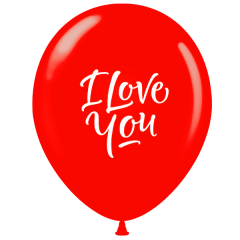Μπαλόνια 12 ιντσών τυπωμένα I LOVE YOU σε 1 πλευρά 15 τεμάχια