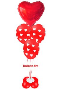 Μπαλόνια 11 ιντσών τυπωμένο με καρδιές All Around 15 τεμάχια