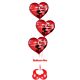 Καρδιές κόκκινες Σ' Αγαπώ 3 τεμάχια foil 22 ιντσών γεμισμένες με ήλιο σε βάση μεγάλη