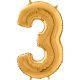 Μπαλόνια foil Jumbo χρυσό νούμερο 3 (1 μέτρο)