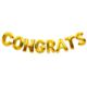 Μπαλόνια λέξη Congrats 16'' χρυσά - (8 τεμάχια)
