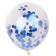 Μπαλόνι 18 ιντσών διάφανο γεμισμένο  με μπλε κομφετί
