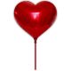 Μπαλόνια κόκκινη καρδιά με στίκ, έτοιμη για χρήση
