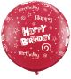 Qualatex Μπαλόνι 3 feet Happy Birthday κόκκινο τεμάχιο ND