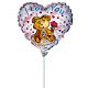 Μπαλόνι foil 9'' Καρδιά Αρκουδάκι με Λουλούδι - Flexmetal