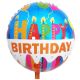 Μπαλόνι 18 ιντσών στρογγυλό Happy Birthday με κεράκια