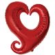 Μπαλόνια καρδιά 36 ιντσών κόκκινη με τρύπα