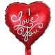 Μπαλόνι foil 18 ιντσών καρδιά I Love you με πουά