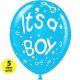 Μπαλόνια 12 ιντσών It's a Boy κουδουνιστρες | 15τεμ | 5 πλευρές εκτύπωση