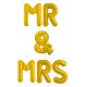 Μπαλόνια mr & mrs γράμματα 85cm χρυσού χρώματος