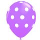 Μπαλόνια 12 ιντσών πουά λιλά (15 τεμάχια)