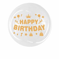 Αυτοκόλλητο Happy Birthday rose gold, για μπαλόνια