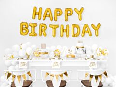   Μπαλόνια HAPPY BIRTHDAY χρυσό, σχηματισμένη λέξη  34 Χ 21 εκατοστά  