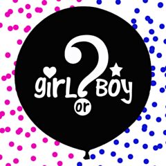 Gender reveal Μπαλόνια 16 τεμ. σετ με κομφετί. Περιλαμβάνει 2 τεμ. 18'' με boy or girl  και κομφετί επιλογής σας, 7 μπαλόνια It's a boy, 7 μπαλόνια It's a girl