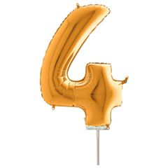 Μπαλόνια foil χρυσό minishape νούμερο 4 (40 εκατοστά)