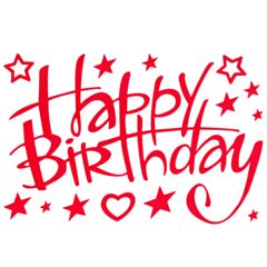 Αυτοκόλλητο Happy Birthday κόκκινο για μπαλόνια, με γραφή Disney. 