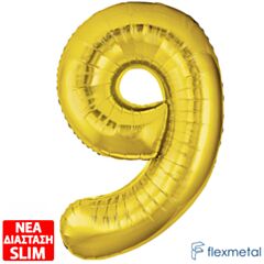 Μπαλόνι Αριθμός Νο 9 Χρυσό 86 cm Για Ήλιο (Συσκευασμένο)