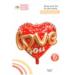 Μπαλόνια καρδιά 24'' με σχηματισμένο το Love (Rose gold) 