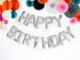 Balloons HAPPY BIRTHDAY silver, formed word  34 X 21 cm  