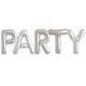 Μπαλόνια Party γράμματα 85cm ασημί χρώματος