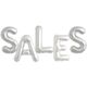 Μπαλόνια Sales γράμματα 85cm ασημί χρώματος
