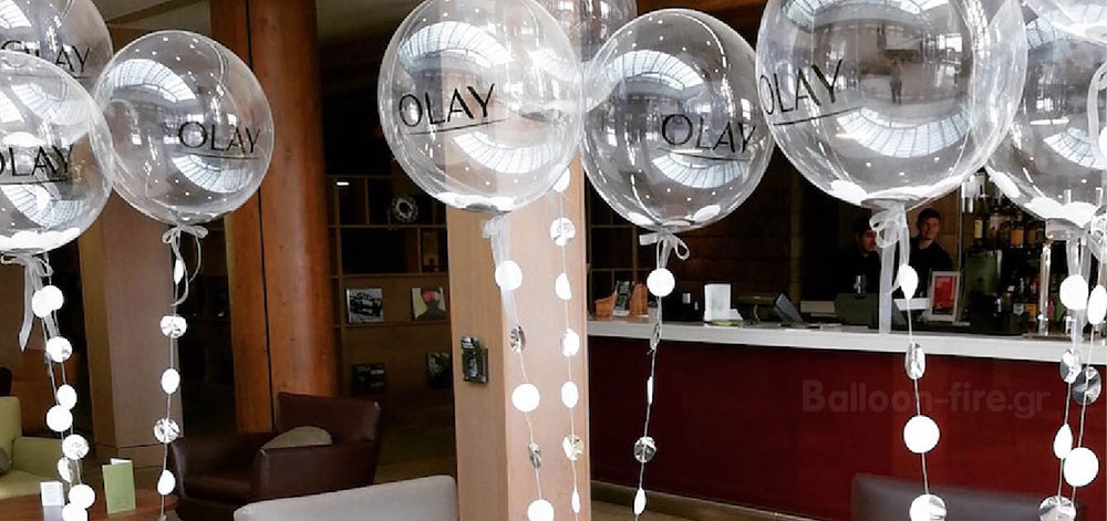 Μπαλόνια bubble διάφανα τυπωμένα με λογότυπο