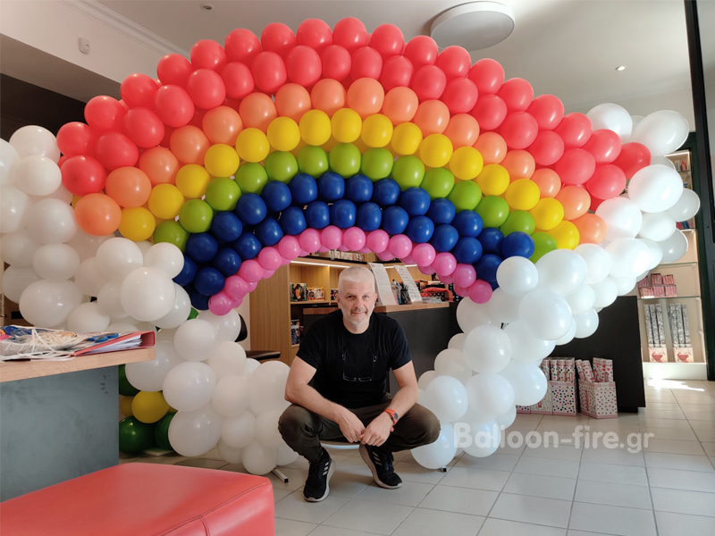 Αψίδα Ουράνιο Τόξο - Rainbow Arch Balloons