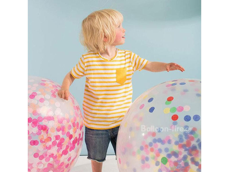 Μπαλόνια διάφανα μεγάλα με κομφετί